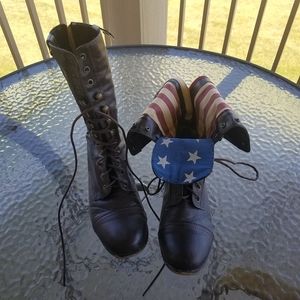Bamboo 8 brown tie up/American boots